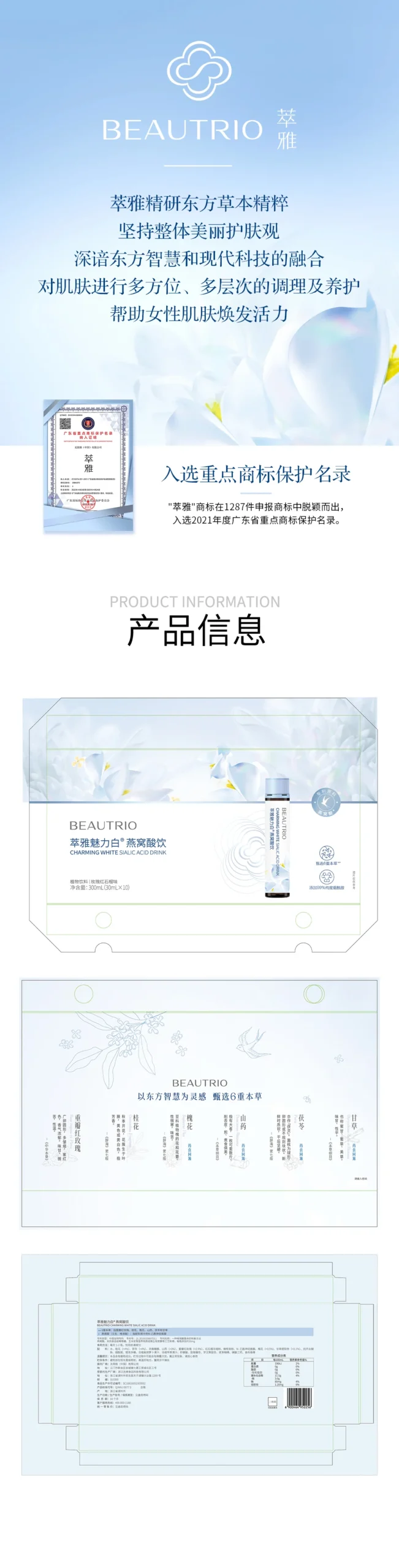 NƯỚC YẾN HỖ TRỢ LÀM TRẮNG BEAUTRIO CHARMING WHITE Sialic Acid Drink